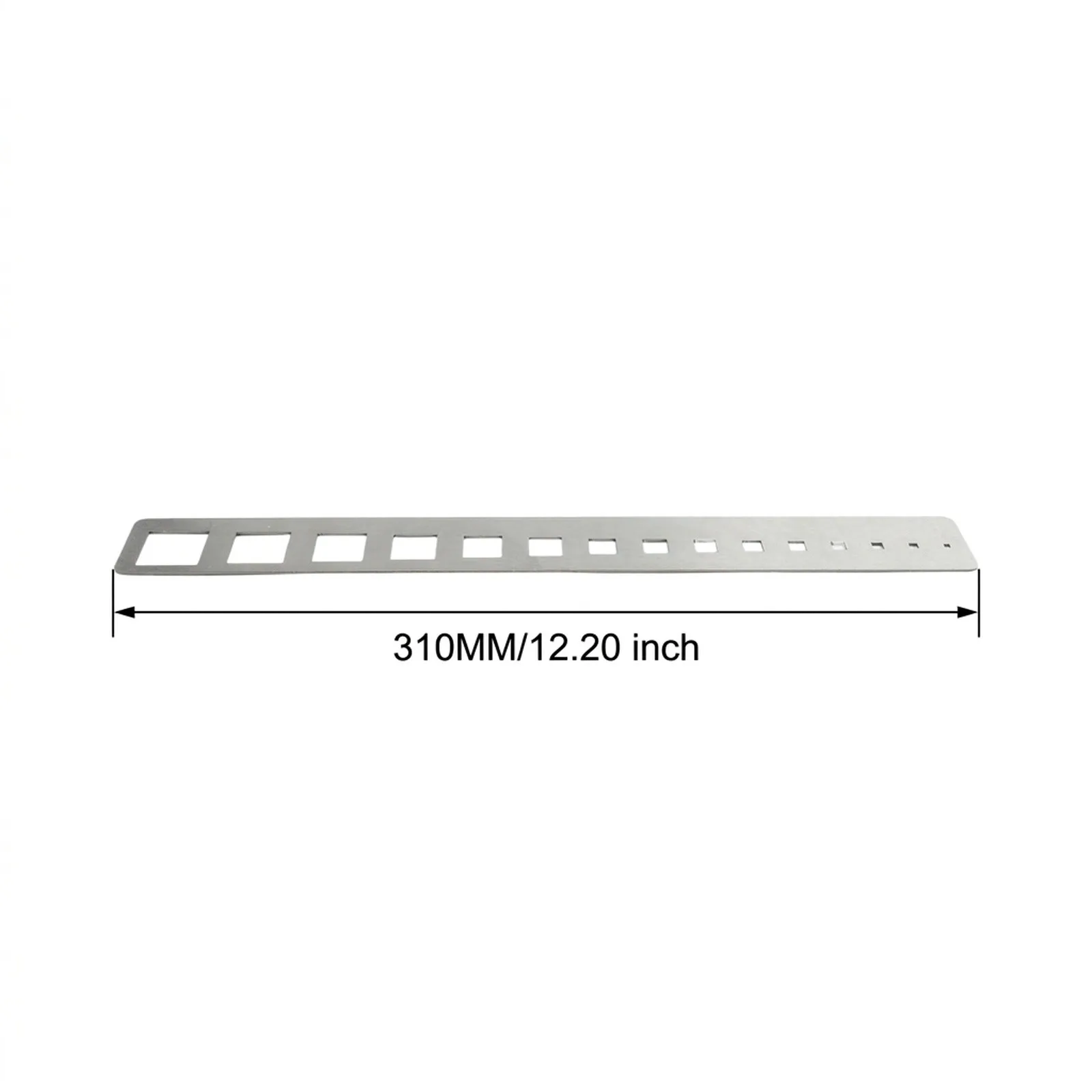 Stainless Steel Square Hole Ruler Scale 310mm Multi Function Diameter Measurement For Office Construction Student