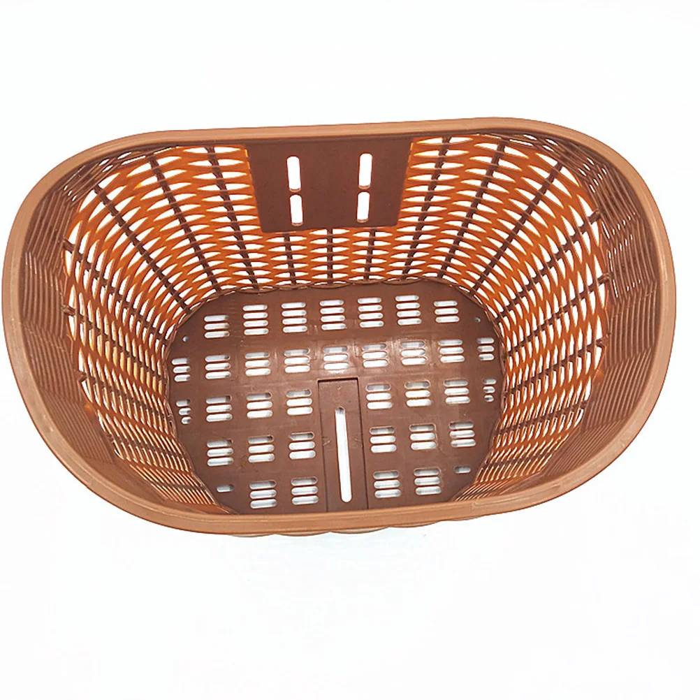 

Bicycle Basket Durable Plastic Large Capacity Storage Handlebar Water Resistant Smooth Retro Style Outdoor Cycling
