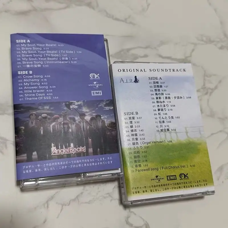 Juego de Anime Angel Beats Air Lia cinta musical My Soul Your Beats álbum 2 uds casetes Cosplay Walkman grabadora de coche caja de insonoras
