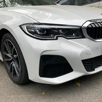 適用於BMW3系列G20 320i 325i 330i 2019-2023+ 的2件式汽車大燈眉眼瞼蓋裝飾條亮黑色車身套件 ABS 8 最佳銷售 BMW320 G20 - №5