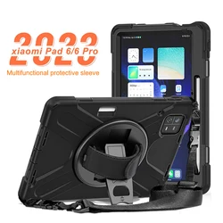 Smart Case For XiaoMi Pad 6 Pro Mi Pad MiPad 6 Tablet 11 Inch 2023 Heavy Duty Rugged Shockproof Case Cover Shell Shoulder Strap