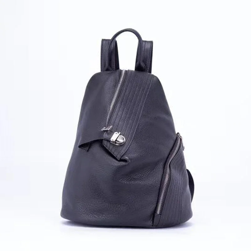 2024 New Fashion Cow Genuine Leather Women Backpacks Luxury Brand Female Natural Leather  Girl Student Casual Design Backpack