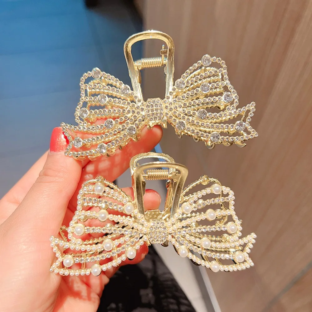 

Ponytail Holder Headdress Headwear For Women Diamond Hair Accessories Korean Style Hair Clip Hair Crab Clip Bow Hair Claw