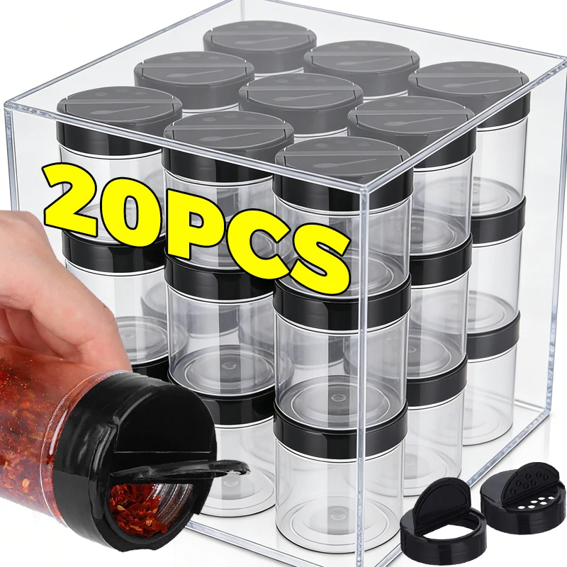 Transparent Seasoning Jars Salt Pepper Shaker Bottles Spice Condiment Storage Boxes Powder Storage Container Kitchen Gadgets