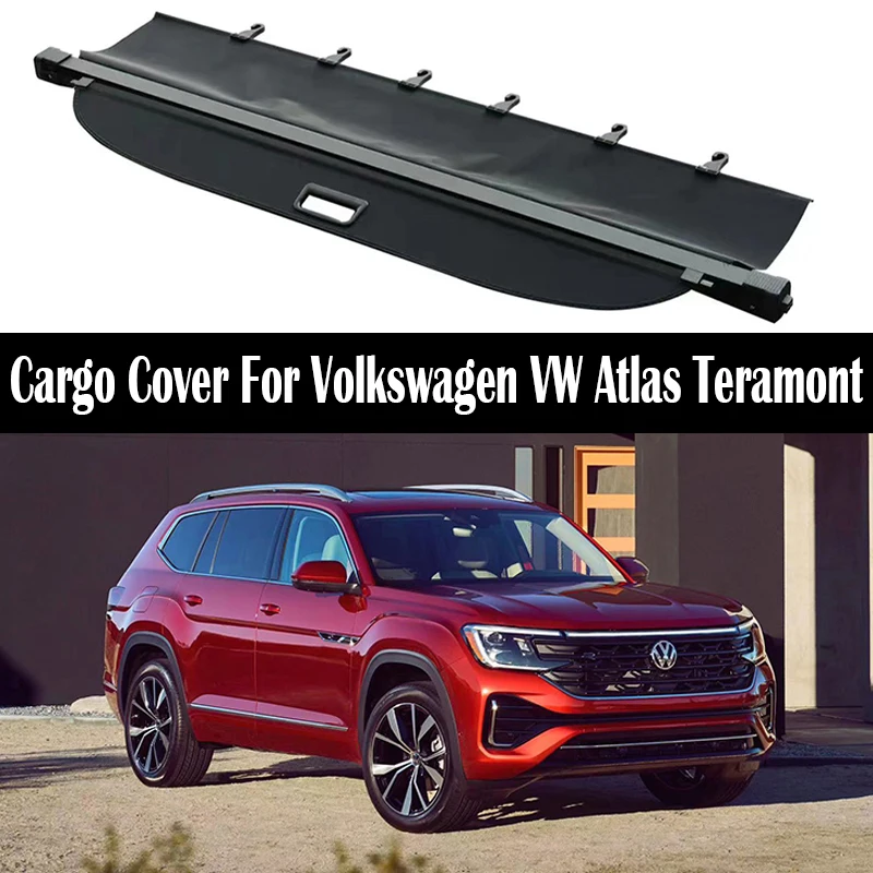 

Rear Trunk Cargo Cover For Volkswagen VW Atlas Teramont 2017-2024 Shield Shade Curtain Partition Privacy Security Accessories