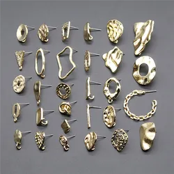 10pcs Earrings Studs Accessories Jewelry Findings & Components Earring Accessories Golden Color Distorted Earrings Base Studs