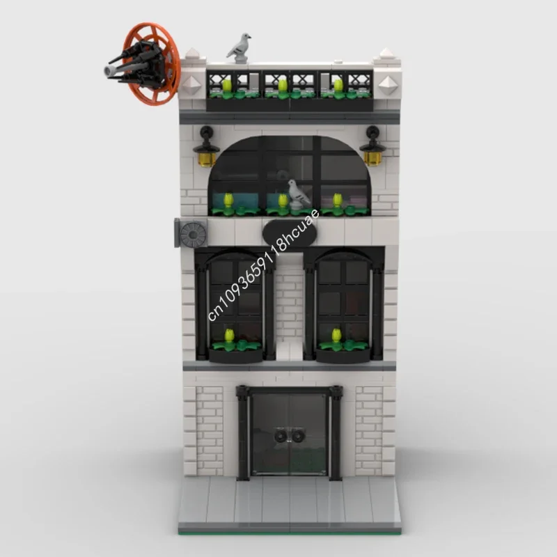 

667 деталей MOC: Модульные здания городских башен и апартаментов, строительные блоки, пластиковые развивающие конструкторы, креативный рождественский подарок