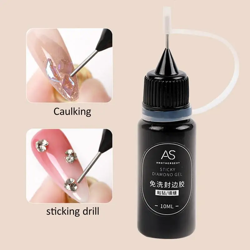 Nail Glue for Nail Tips Super Strong Fast Drying Glue Gel Manicure Tool Rhinestone Gel Glue  For Gaps Filling Rhinestones Nail