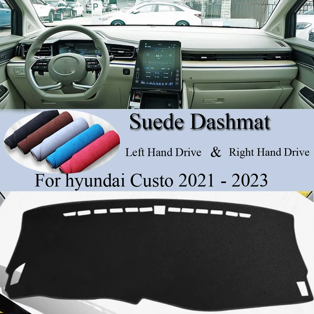 

For hyundai Custo 2021 2022 2023 Suede Leather Anti-slip Dashmat Dash Mat Cover Dashboard Pad Sunshade Carpet Car Accessories