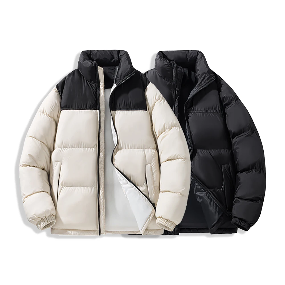 

Men's autumn and winter cotton-padded clothes, thick cotton-padded jackets, casual stand-up collared down cotton-padded jackets