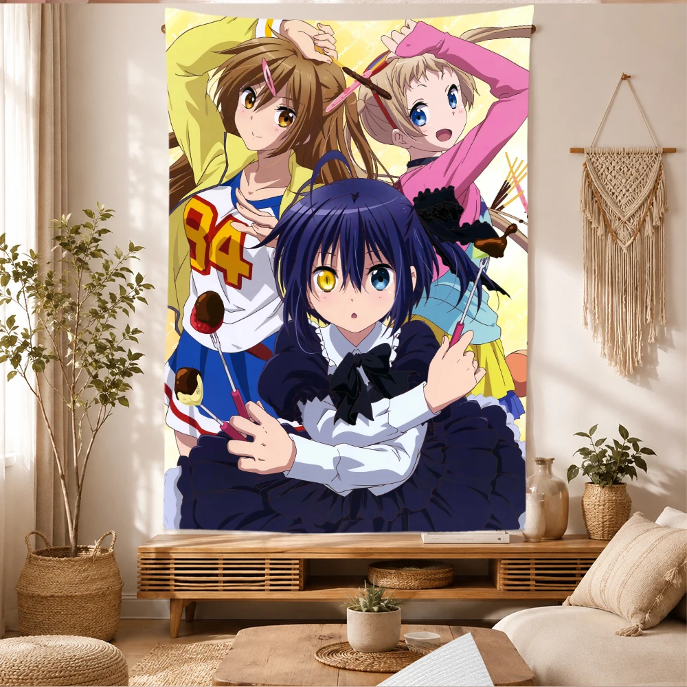 L-Love Chunibyo Tapestry Wall Hanging Rikka Nibutani Dekomori Cute Anime Girls Manga Wall Art Bedroom Dorm Home Decor Fans Gifts