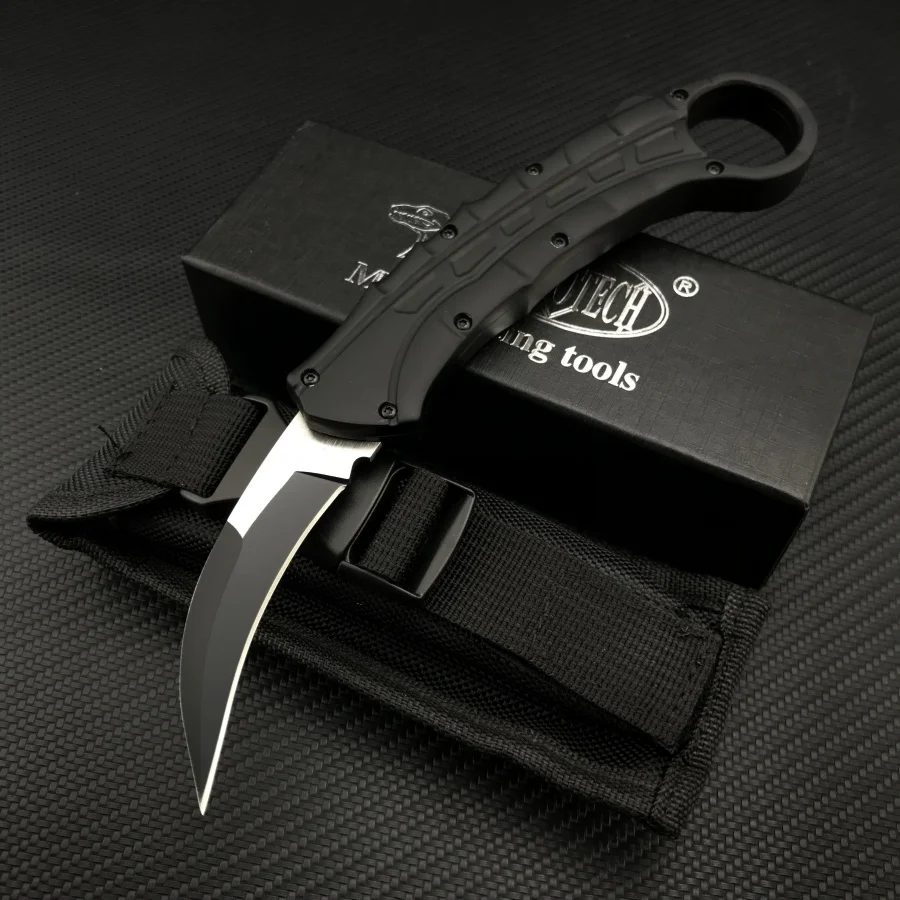 Pocket Knife 440C Steel Blade Aluminum Handle Outdoor Tactical Camping Wilderness Survival EDC Escap...