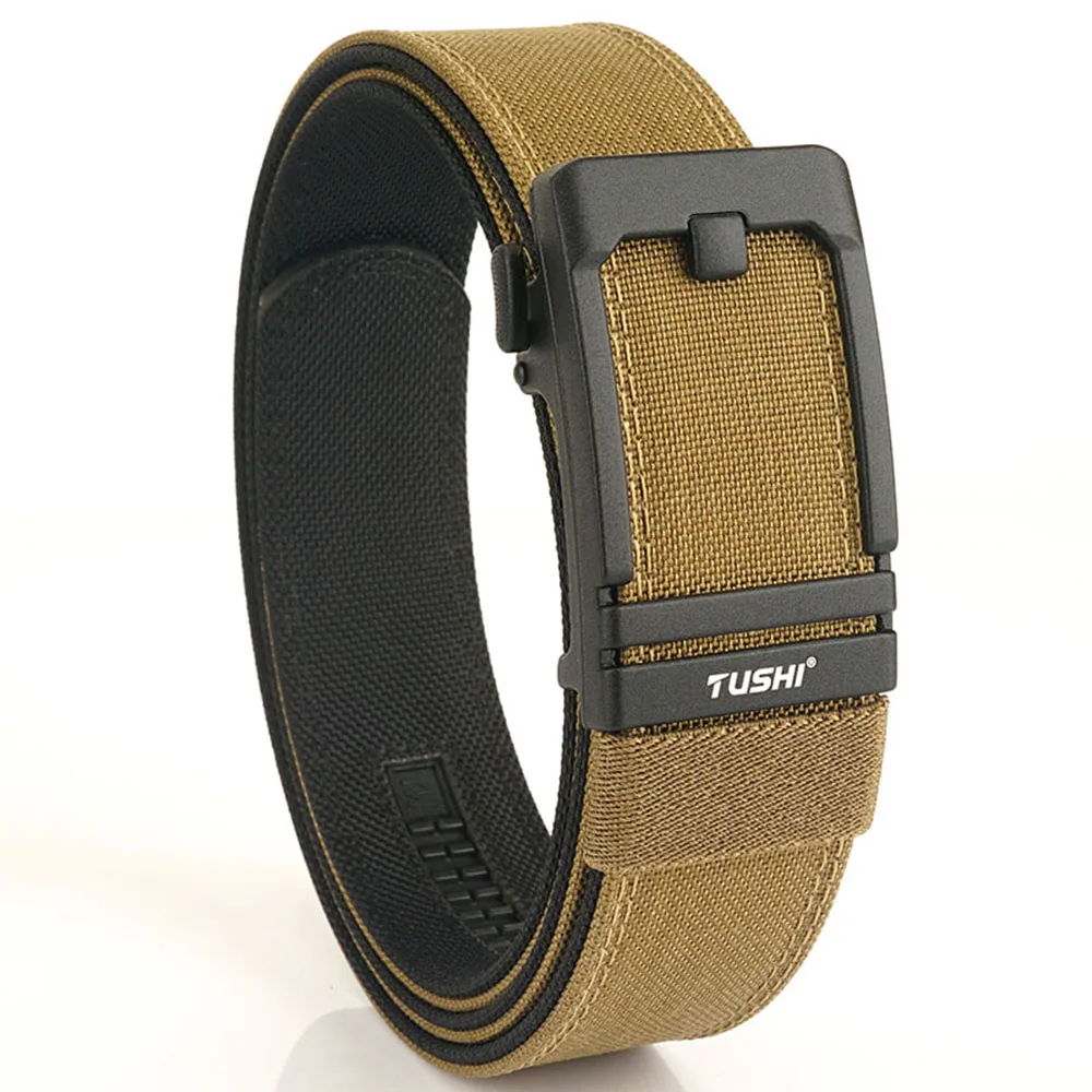 TUSHI Harter Gürtel Militärgürtel für Männer Robustes Nylon Metall Automatische Schnalle Polizei Taktischer Gürtel Outdoor-Gürtel IPSC-Zubehör – Detail 15