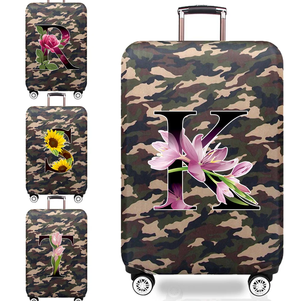 

New Trolley Box Cover Thick Elastic Luggage Cover Protector Flower Color Series 18-32inch Camouflage Style Travel Accessories