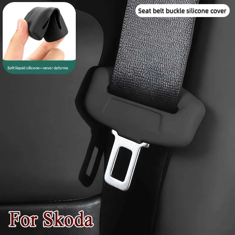 For Skoda Octavia MK2 MK3 MK4 Superb B6 B7 B8 Kodiaq Karoq Fabia Car Seat belt buckle cover Silicone protective cover