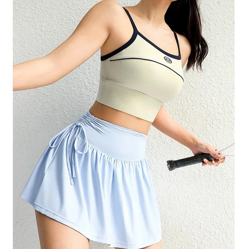 

Shock-Absorbing Integrated Back Sports Bra Running Vest Yoga Suit External Support Gathering Top for Women