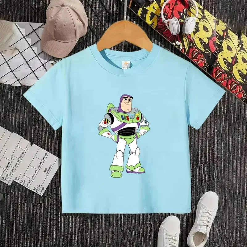 

Toy Story Printing 2025 Summer New Boys' and Girls' Pure Cotton T-shirt Cartoon Anime Children's Street Top