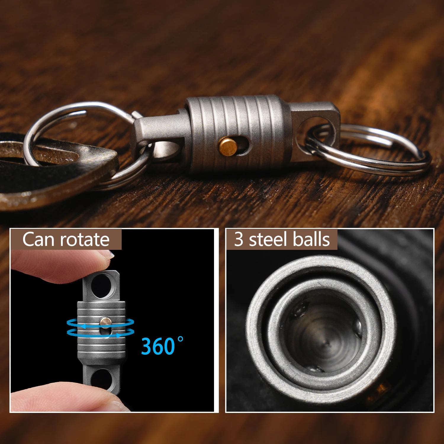 سبائك التيتانيوم المفاتيح مزدوجة الرأس قفل صغير مشبك للإزالة المحمولة في الهواء الطلق تسلق الجبال مشبك EDC أداة