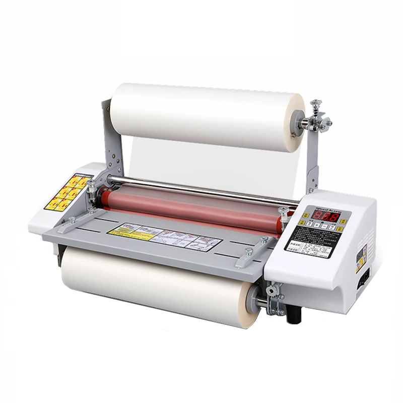 Desktop Cold and Hot Laminating Machine Double-Sided A2 A3 Paper Rolling Laminator Four Rollers for Worker Card Film Photo