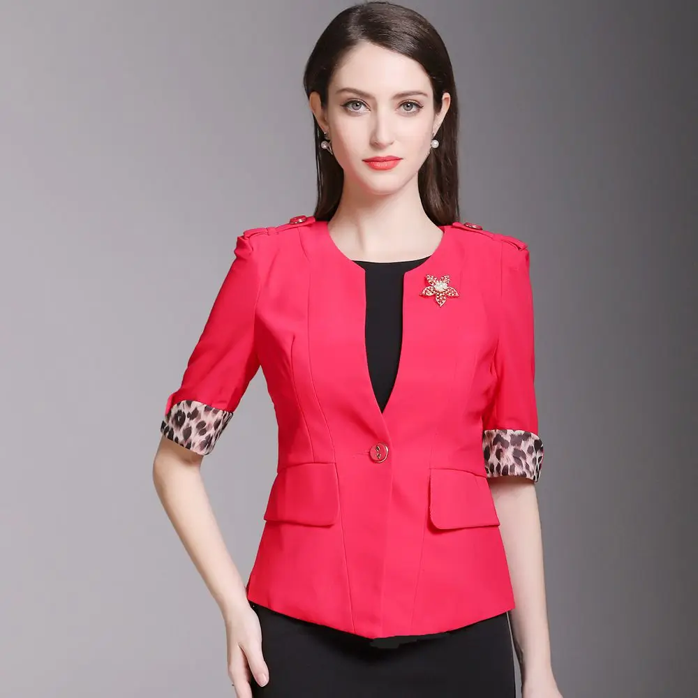 Quality Spring Summer Women\'s Korean Fashion Elegant Loose Medium Sleeve Jacket Office Leisure Blazer Thin Cardigan Coat Top 4XL