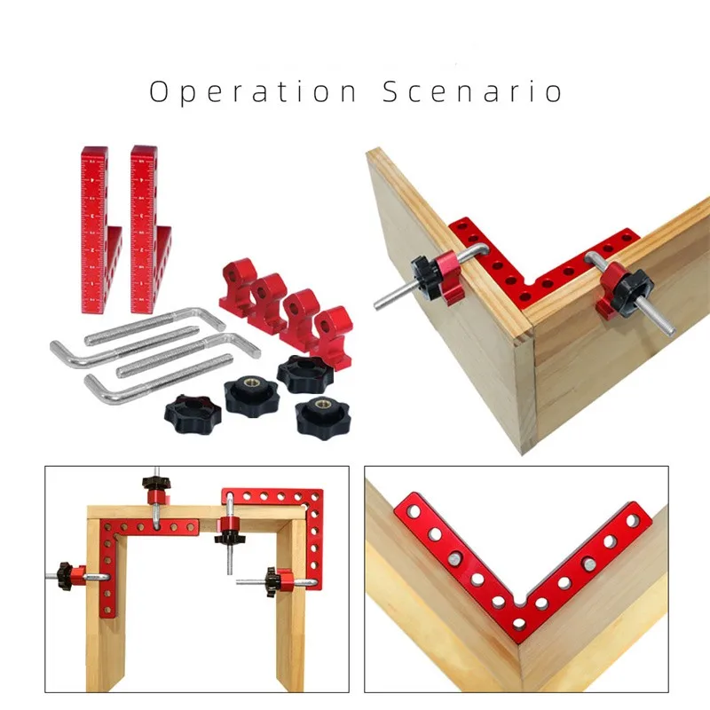 Imagem -03 - Liga de Alumínio L-tipo Canto Grampos 90 ° Posicionamento Quadrados Grampos para Molduras Armários Fixo Clip Régua Ferramenta para Carpintaria 1pc