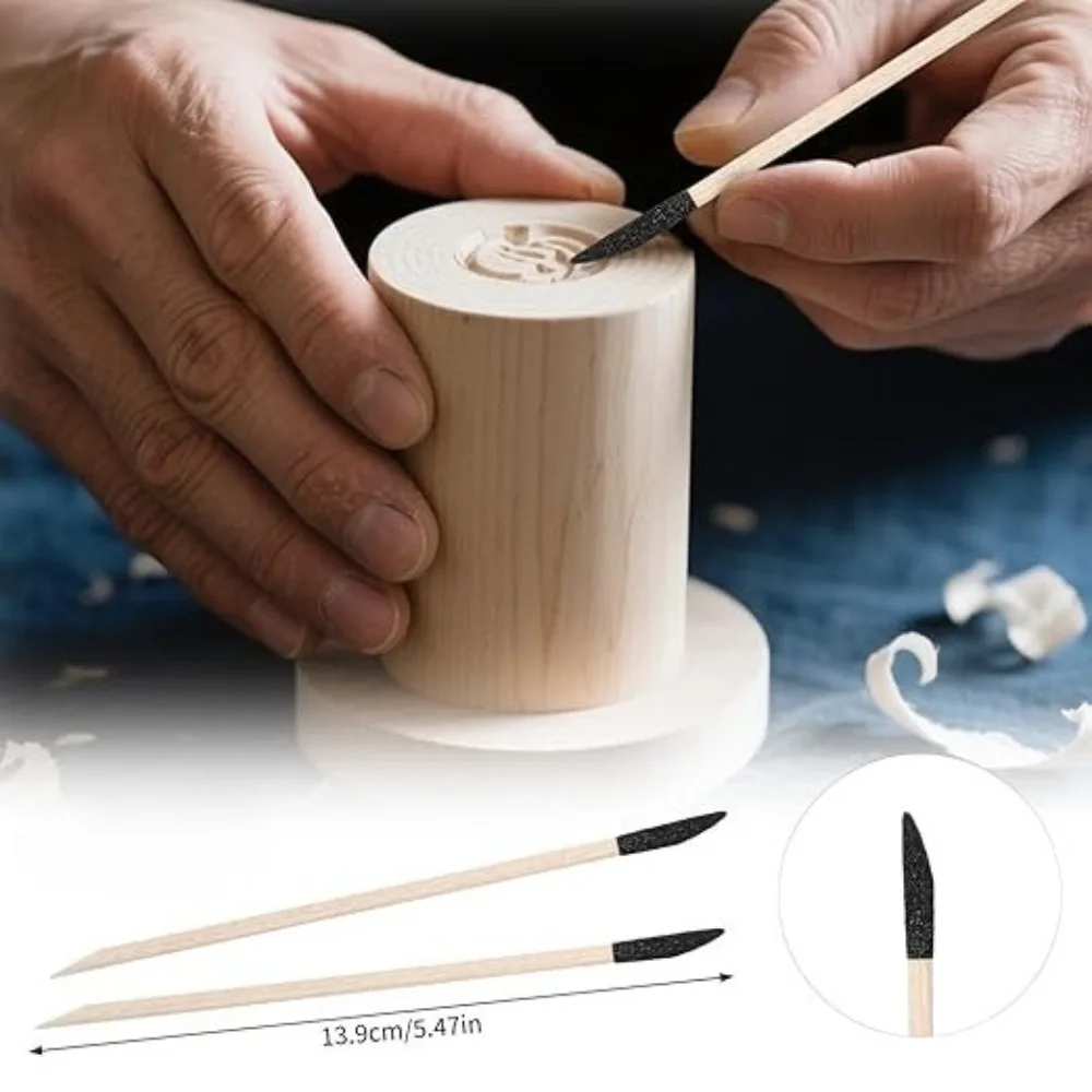 1-500Pcs Sanding Sticks Detailing Polishing Sanding Sticks Tools Nail Grinding Wooden Stick for Tight Spaces Plastic Models Wood
