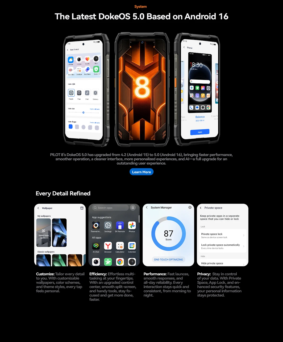 Global Version Blackview Oscal Pilot 8 Rugged Smartphon Android 16 QCM6690 Octa Core 6.83" Display 12GB+256GB 108MP Mobile Phone