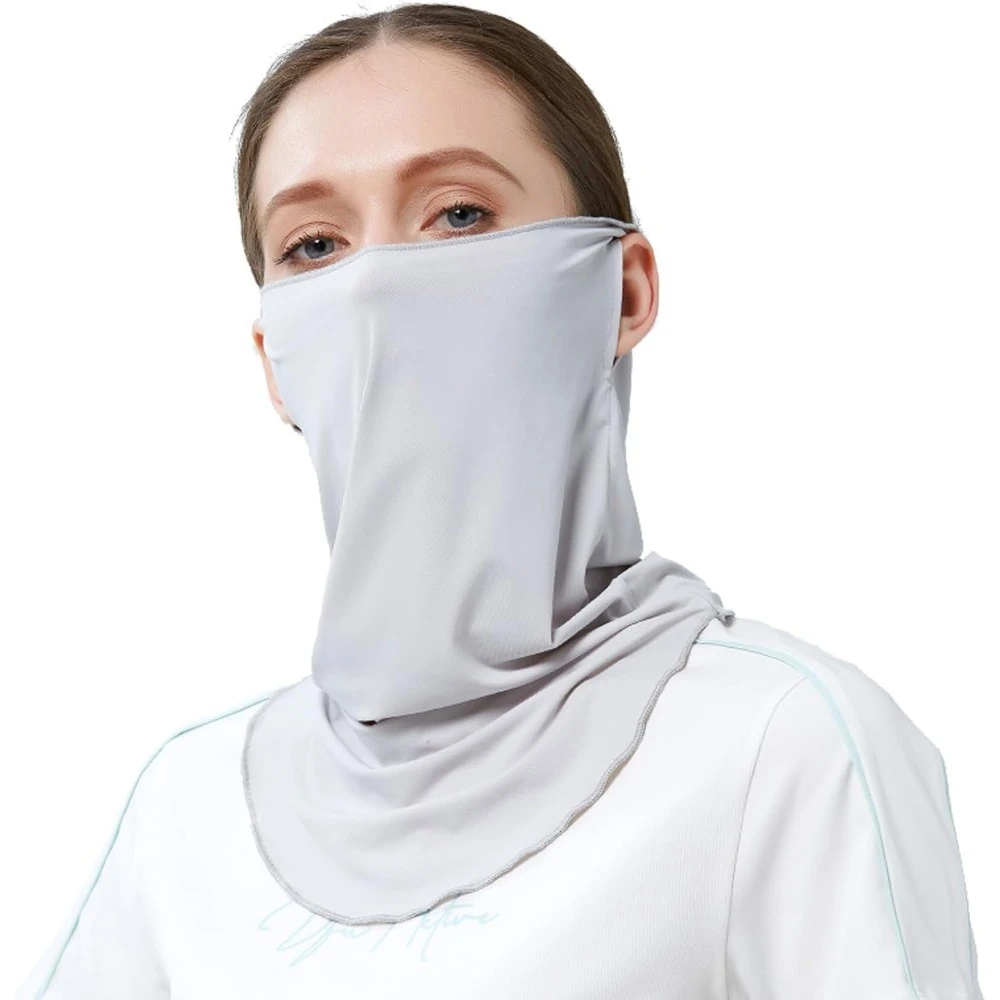 

Маска для лица из охлаждающего дышащего ледяного шелка UPF50+ унисекс, защита от УФ-излучения, мягкая, регулируемая, тонкая, для летнего использования на улице