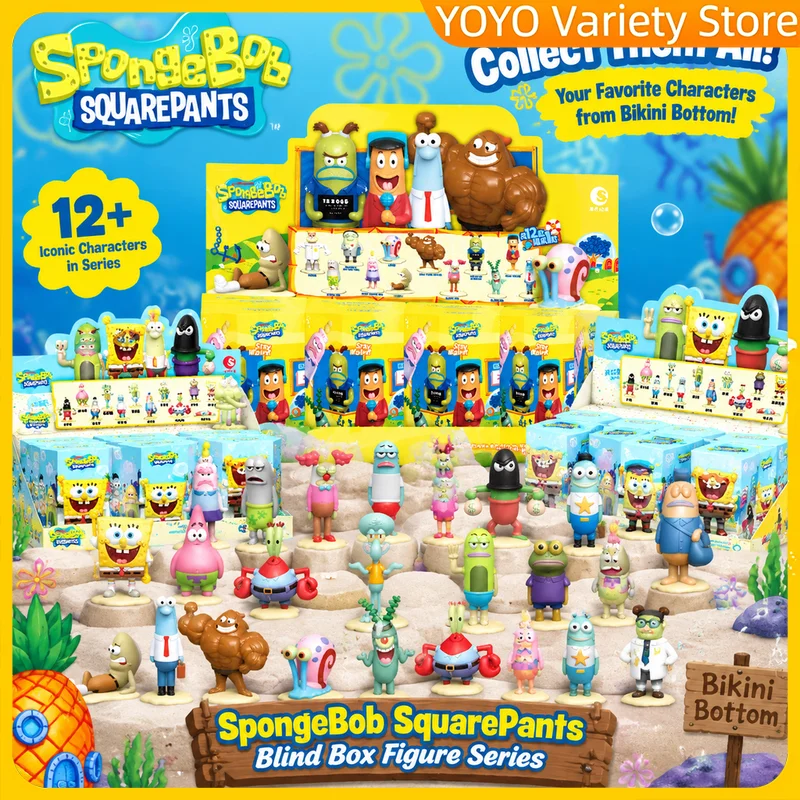 SpongeBob Fish Life Like Drama Blind Box Figures PVC Ornament Desktop Home Decoration Collectible Trendy Toy Gift For Fans