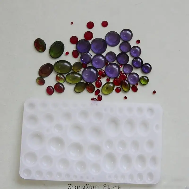 DIY Silikonform runde und ovale Form für Edelsteine ​​3XUF – Detail 5
