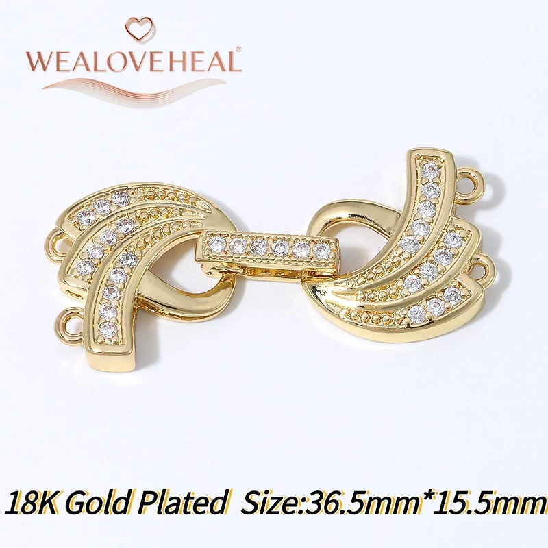 18K vergoldeter Messing-Engelsflügel-Perlenverschluss, doppelreihiger, mikrobesetzter CZ-Flügel-Verbinder mit Schlaufe für DIY-Schmuckherstellung. – Detail 19