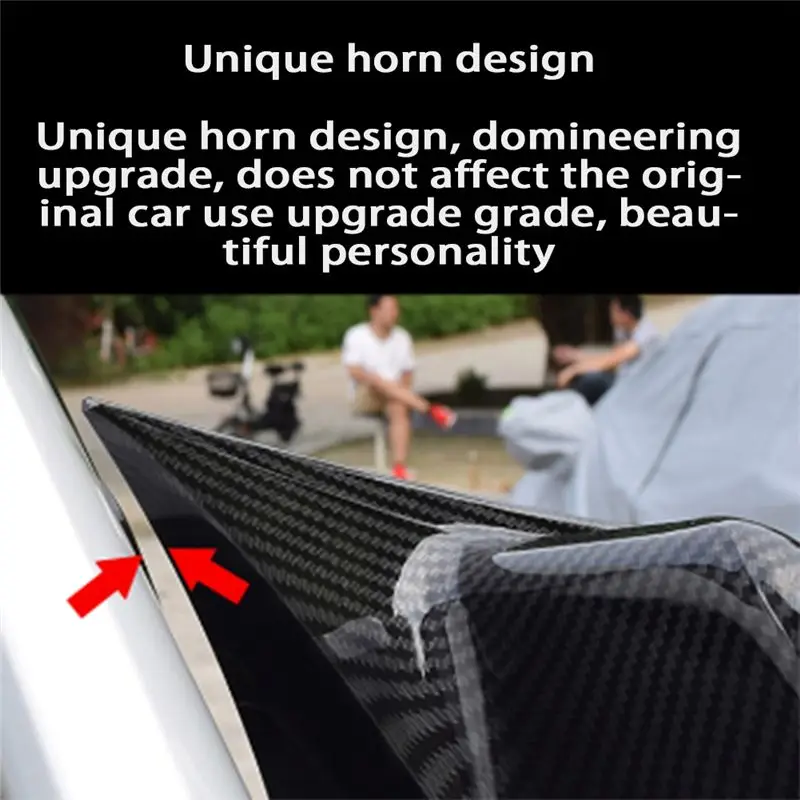 11-1 Pair New Bullhorn Mirror Housing for 2020 2021 2022 Kia K5 Kekul Mirror Cover Retrofitting Decals Glossy Black