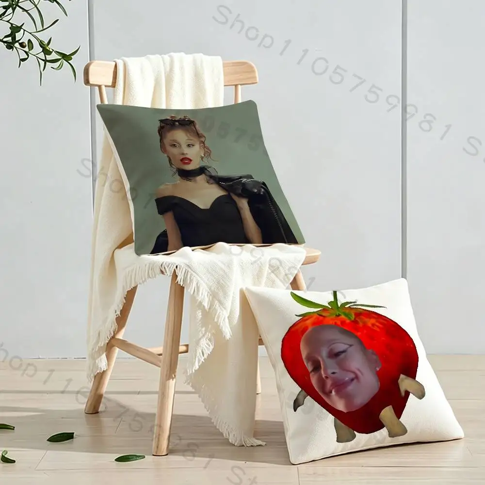 Cute A-Ariana G-Grande Print Throw Pillow Cover Square Cushion Case for Living Room Bedroom Decor