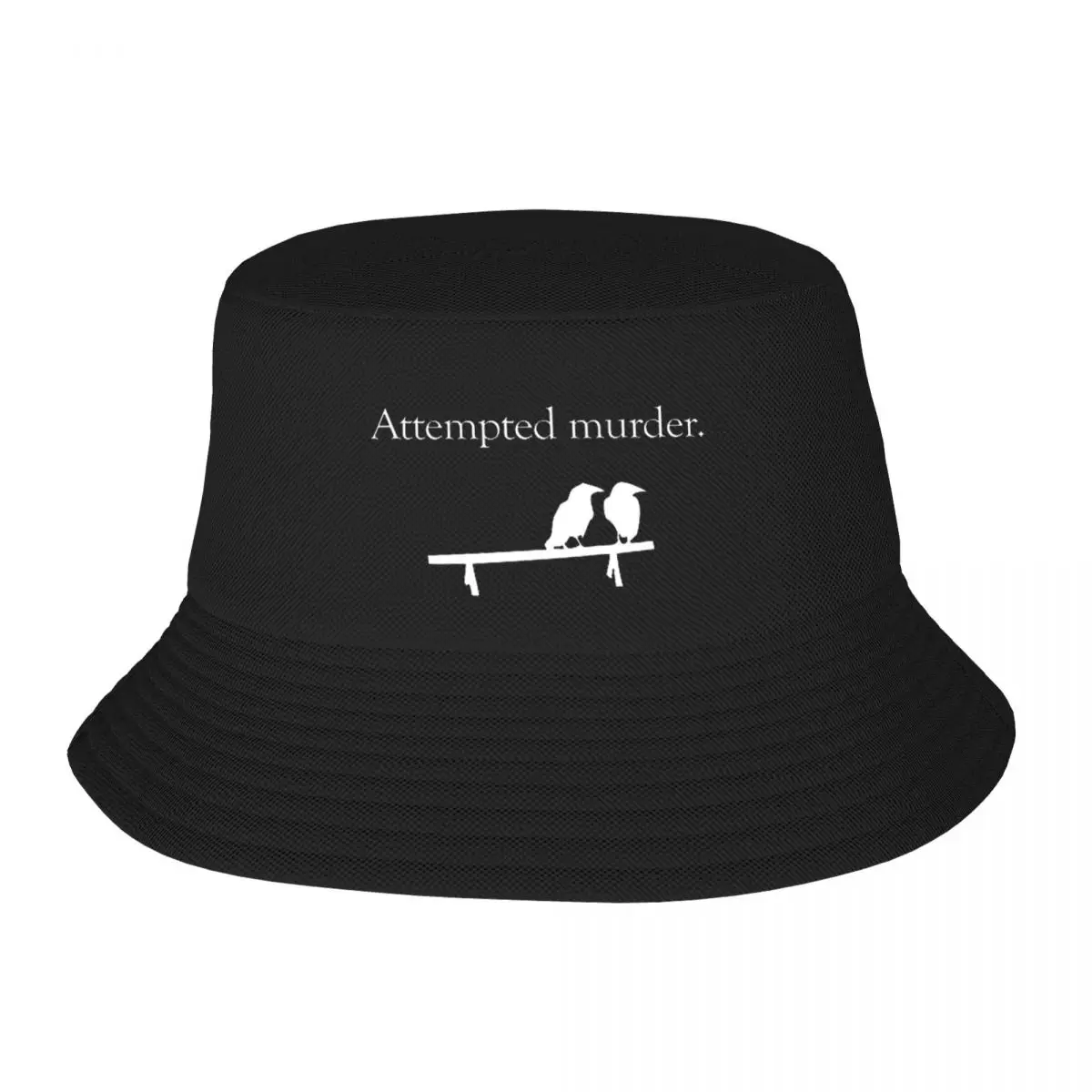 Attempted Murder (White Design) Bucket Hat Panama For Man Woman Bob Hats Reversible Fisherman Hats Beach Fishing Unisex Caps