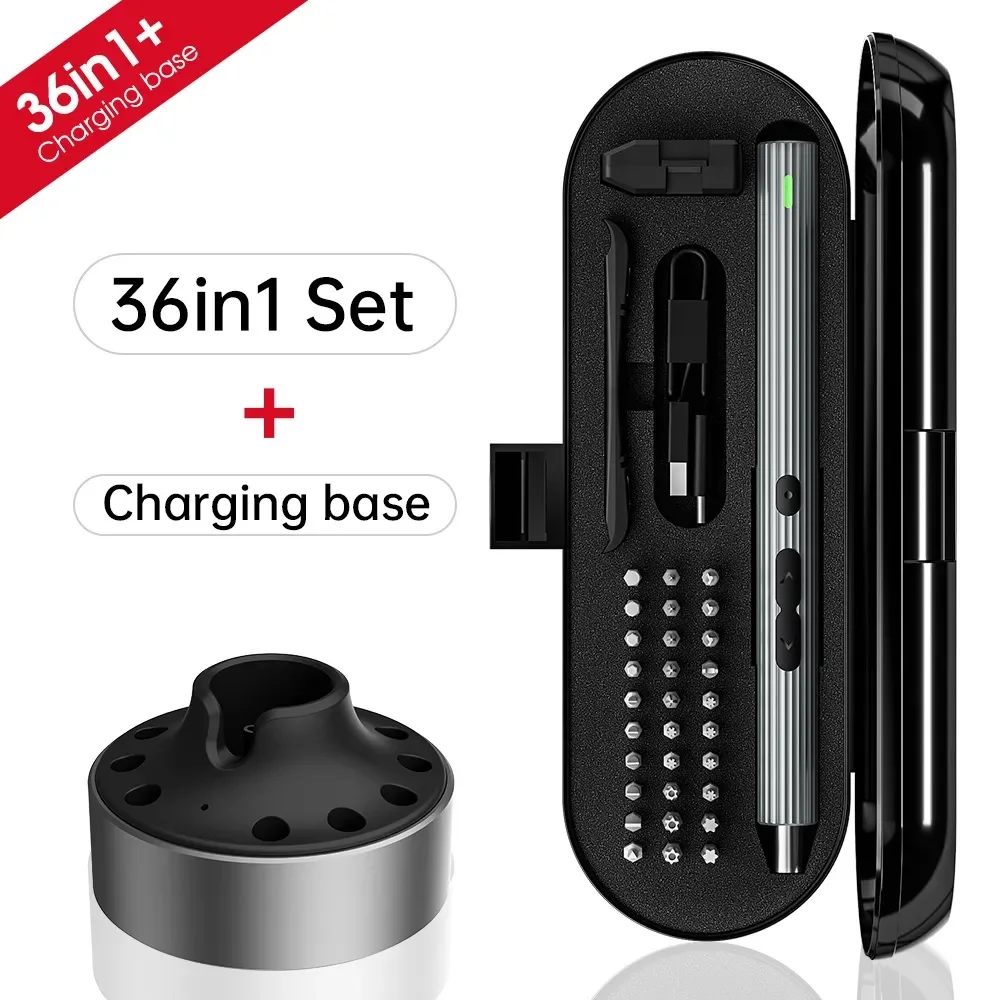 

Portable Tool Kit 36 in 1 Electric Screwdriver Set Precision Rechargeable Wireless Magnetic Mini Small Bit for Xiaomi Mobile New