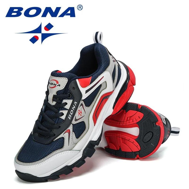 BONA-Baskets en cuir pour hommes, chaussures de sport confortables, nouvelle collection