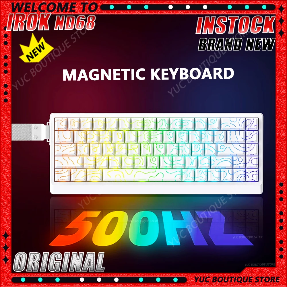 

NEW IROK ND68 Magnetic Switch Gaming Mechanical Keyboard Keyboard Wired 8000Hz RT0.001mm Custom E-sports PC Accessories Gifts