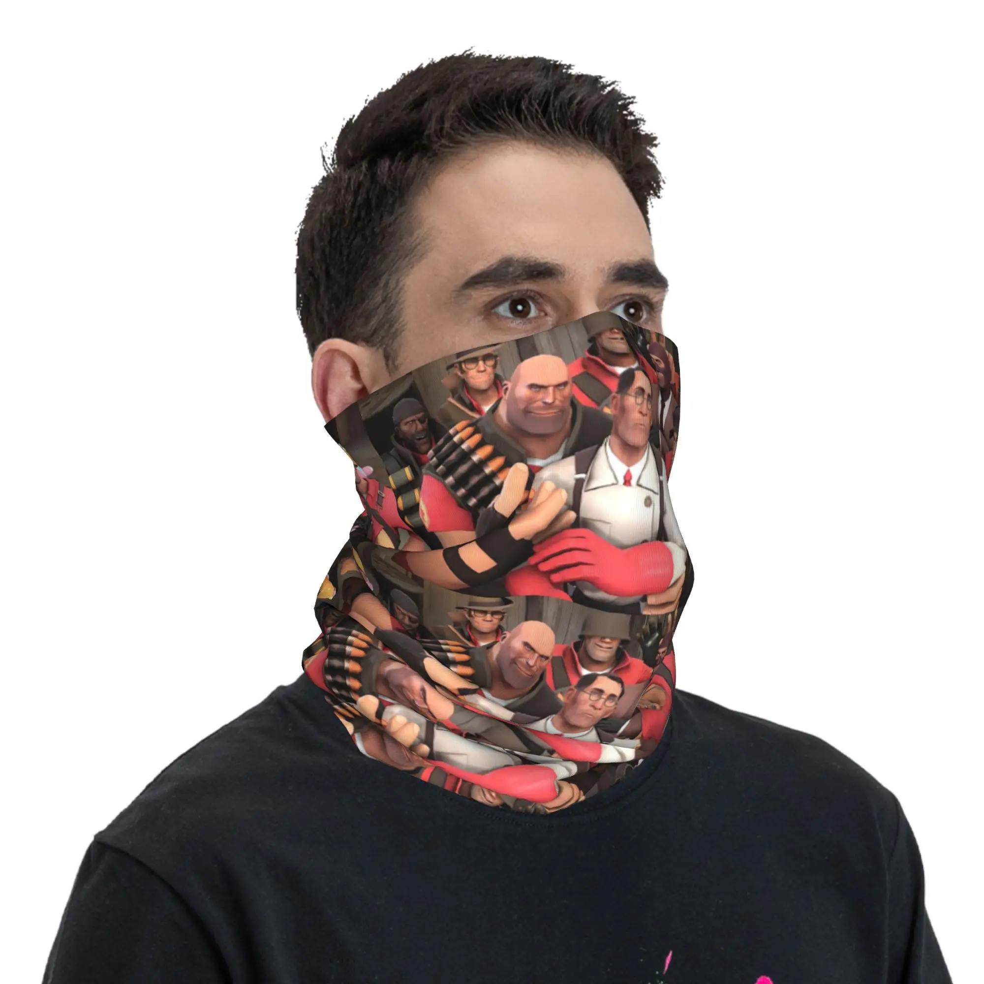 Team Fortress 2 Medic Bandana Pescoço Gaiter Impresso Lenço Facial Multifuncional Máscara Facial Ciclismo Para Homens Mulheres Adulto Lavável