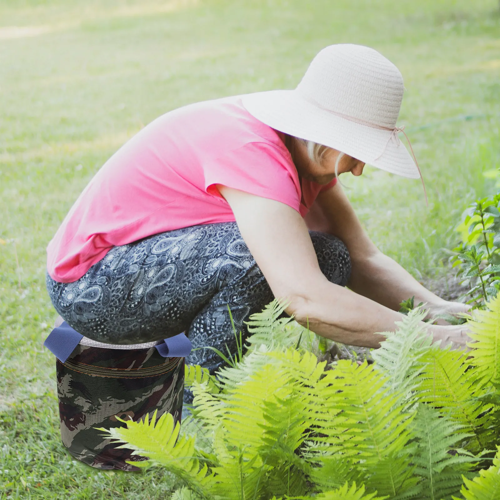 プラスチック製ガーデンフォームスツールポータブル軽量ウェアラブルチェア小型キャンプスツール屋外釣り園芸作業用