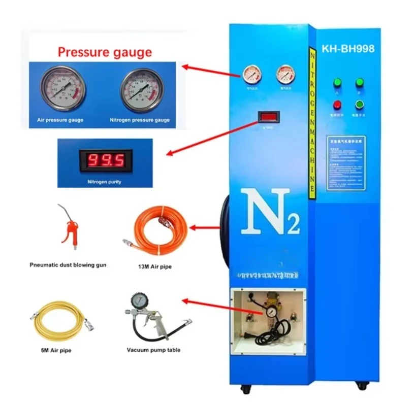 99% Pure Nitrogen Generator High-Pressure Automatic Inflator Machine for Car and Truck view 2
