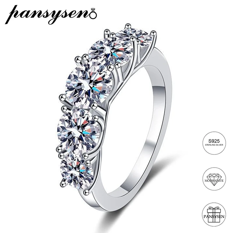 

Женское Обручальное кольцо с муассанитом PANSYSEN 3.6CT D Color VVS1