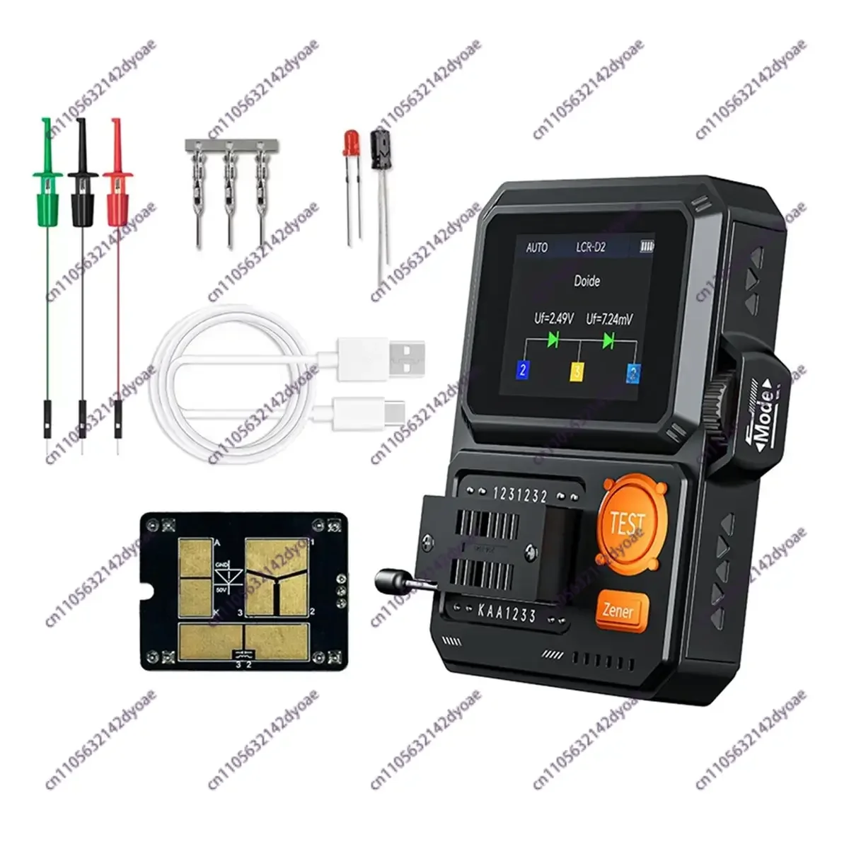 A72U -D2 Transistor Tester Diode Triode Transistor Capacitance Meter Resistance Meter Multifunctional Tester Tool
