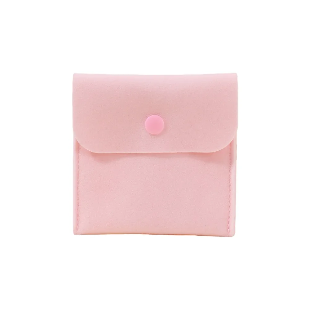 

Microfiber Velvet Mini Jewelry Display Bag Foldable Container Necklace Ring Packing Bag Small Solid Color Earrings Organizer