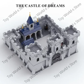 MOC medieval castle monastery model blocks Streetview knight figures city wall tower gate weapon building blocks children&#x27;s toys