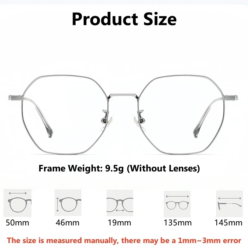 OLLYMURS Retro Polygonal Glasses Men and Women Ultra-light Fashion Titanium Small Optical Prescription Eyeglasses Frame T3903