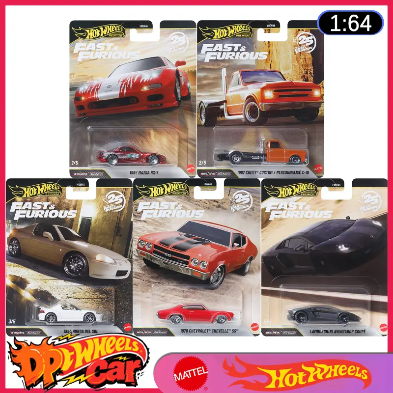Novo 2026 Hot Wheels Fast & Furious 25o Aniversário Mix P 1:64 Escala Veículo Fundido