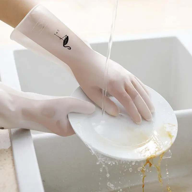 Kitchen transparent white washing gloves durable latex waterproof Working Gloves House Cleaning Protective Goods Kitchen Tool