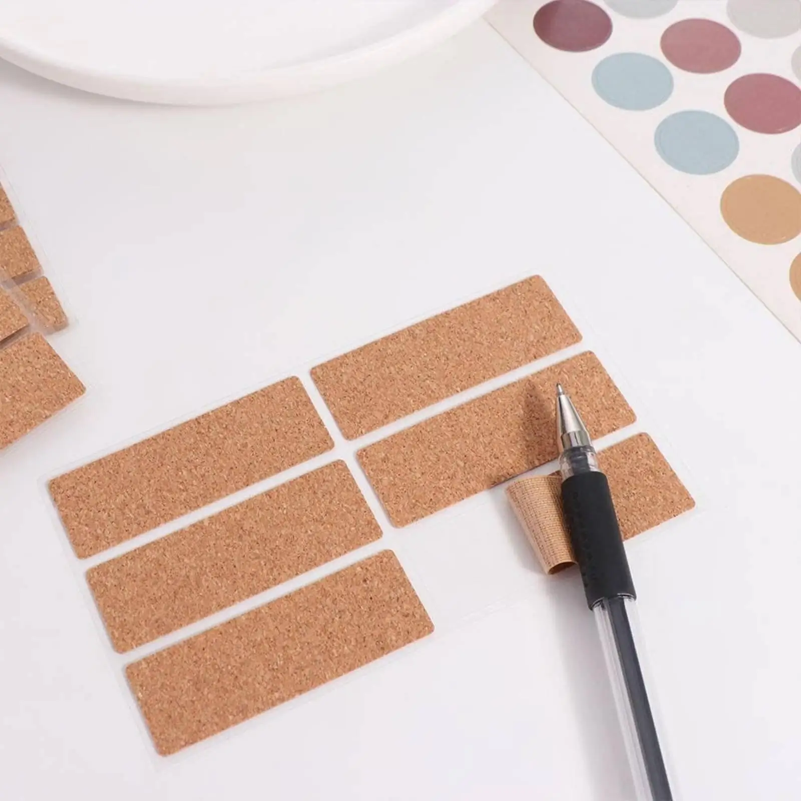 Write on Cork Labels for Kitchen Jars Waterproof Sticker Pack for Spice Containers Storage Bins Organization