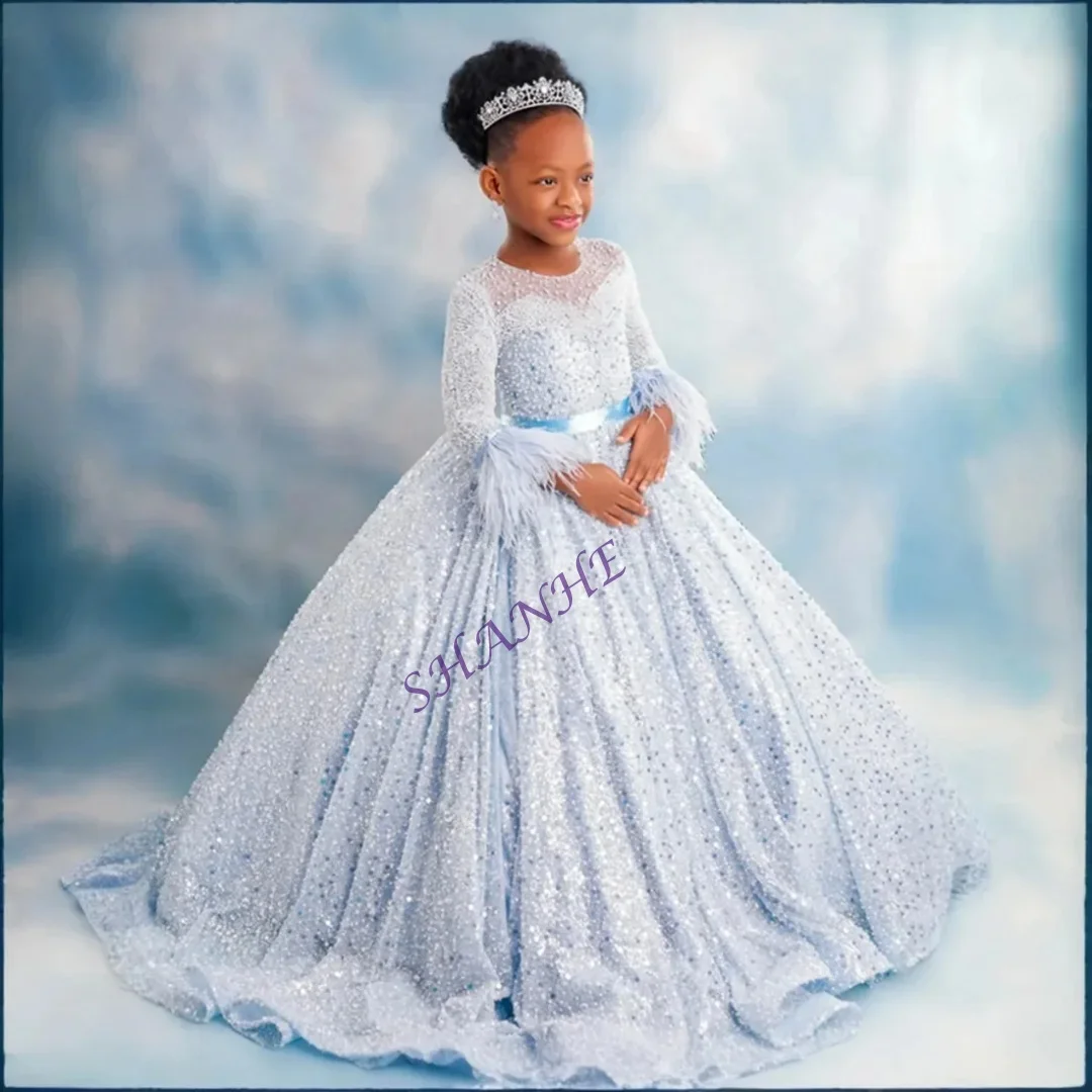 فستان أسود للفتيات فساتين بناتي الزهور لحفلات الزفاف بأقواس أطفال ملابس حفلات أعياد ميلاد الطفل حسب الطلب