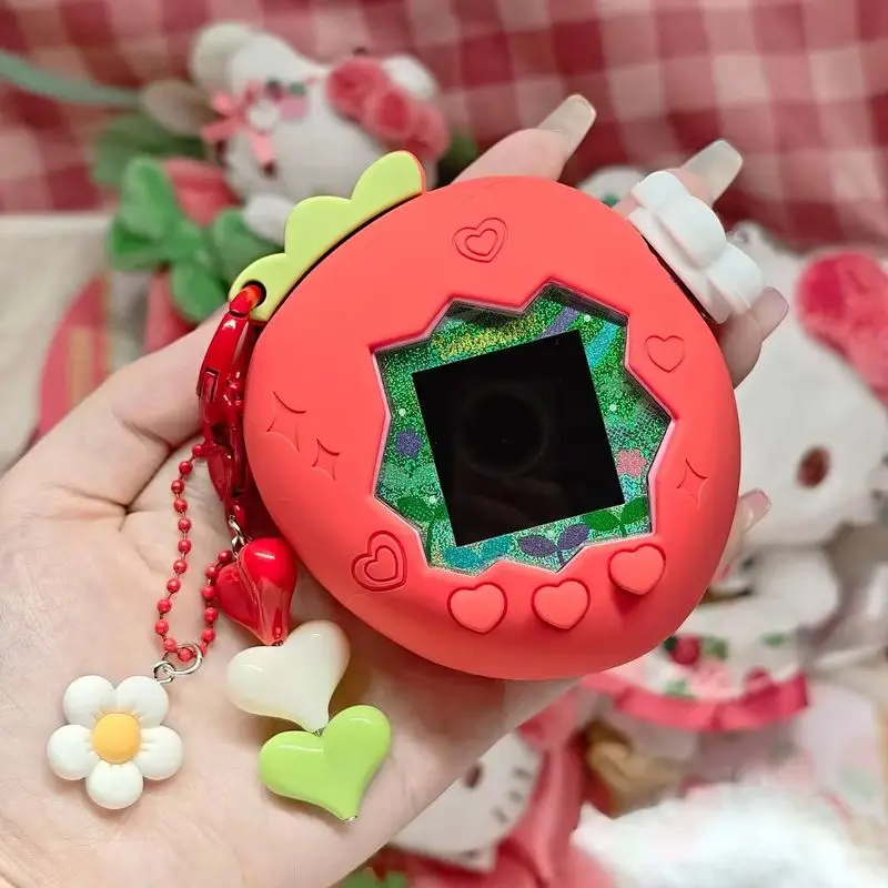 Tamagotchi Paradise – housse de protection pour Machine à animaux de compagnie, fraise rose, livré avec panneau en papier, pendentif, nouvelles couleurs, en Stock